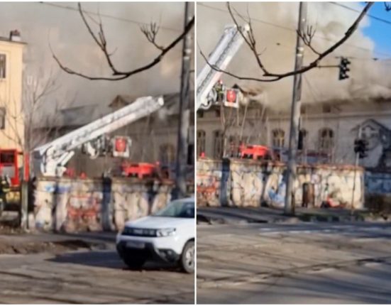 Incendiu la fosta cladire a Liceului Timpuri Noi