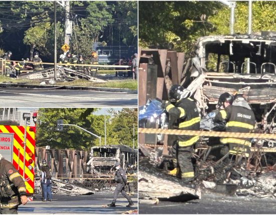 Avion de mici dimensiuni se prabuseste peste autobuz in Sao Paulo doi morti