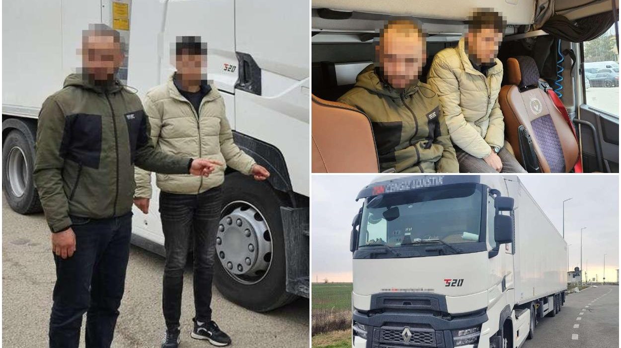 Sirieni ascunsi intr un TIR cu mandarine la Vama Calafat