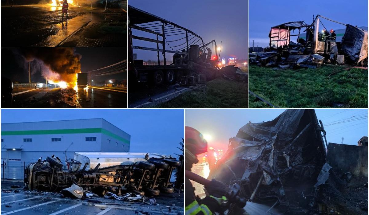Doi soferi morti dupa un impact intre TIRuri in Arad