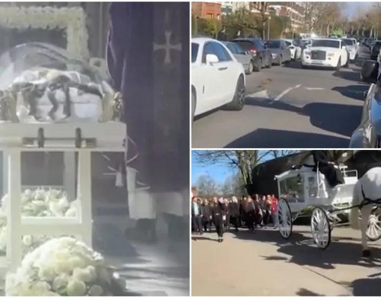 Femeie de 50 de ani inmormantata intr un sicriu transparent cu convoi Rolls Royce si sute de oameni ceremonie fastuoasa in Londra