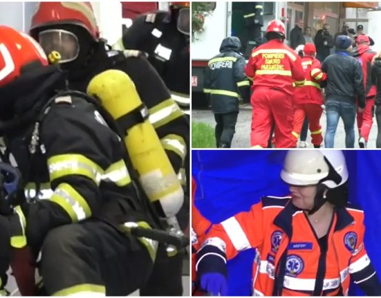Simulare incendiu cu fum si 9 victime spital Mehedinti