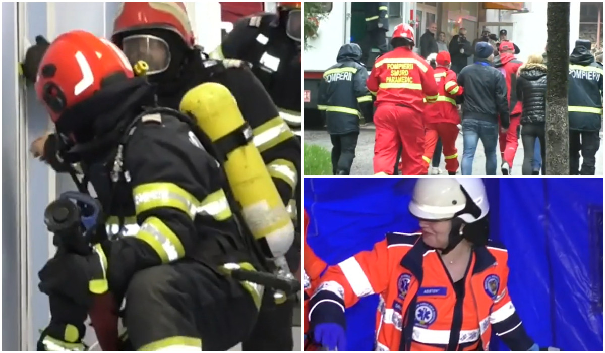 Simulare incendiu cu fum si 9 victime spital Mehedinti