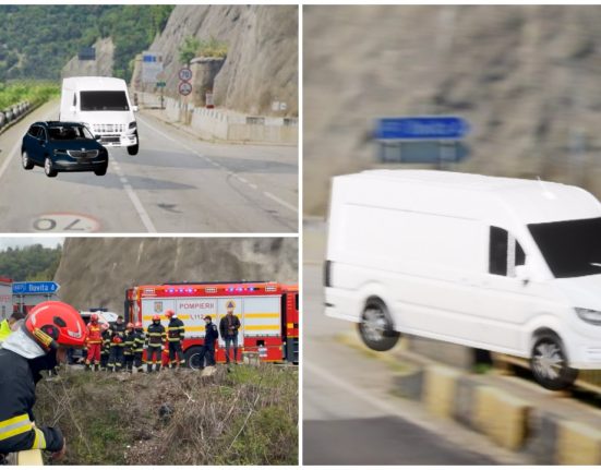 Animatie Microbuz cazut in Dunare o victima salvata