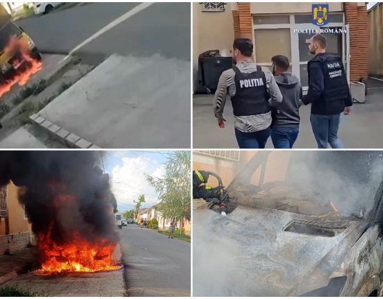 Barbat da foc camionetei in Arad revine dupa telefon