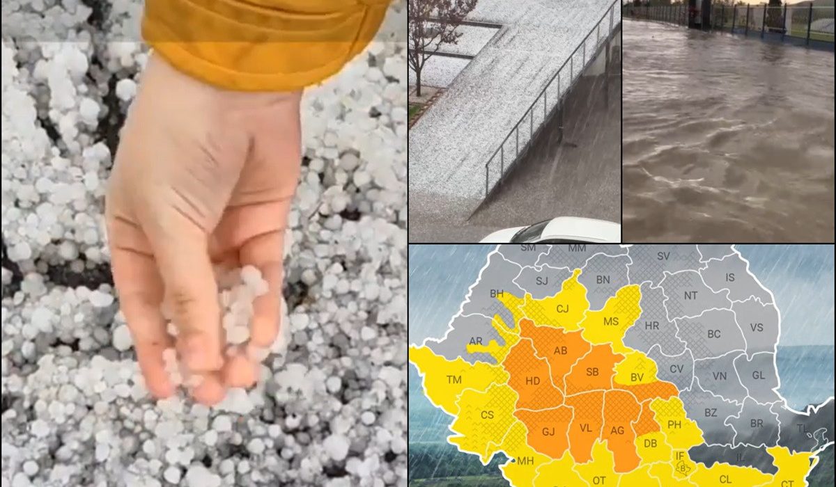 Cod galben de furtuni in Romania vijelii si grindina