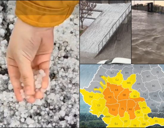 Cod galben de furtuni in Romania vijelii si grindina