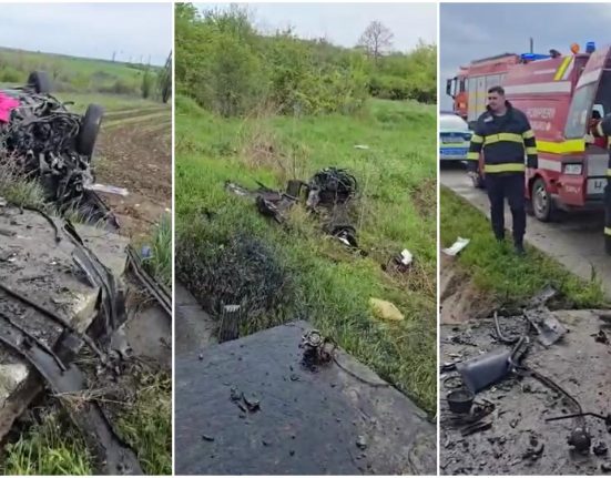 Doua surori de optsprezece si nouasprezece ani accident grav in Mehedinti Motorul masinii aruncat la metri distanta