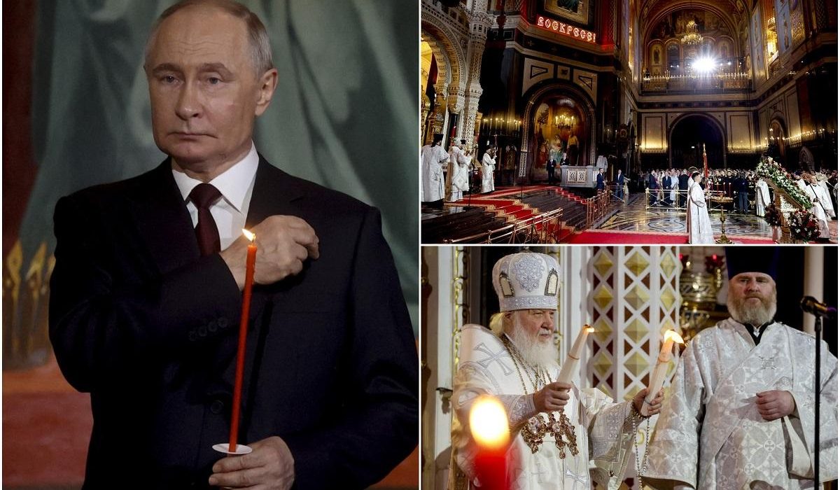 Putin a fost la slujba de Paste din Moscova oficiata de Patriarhul Kirill E ziua victoriei asupra diavolului