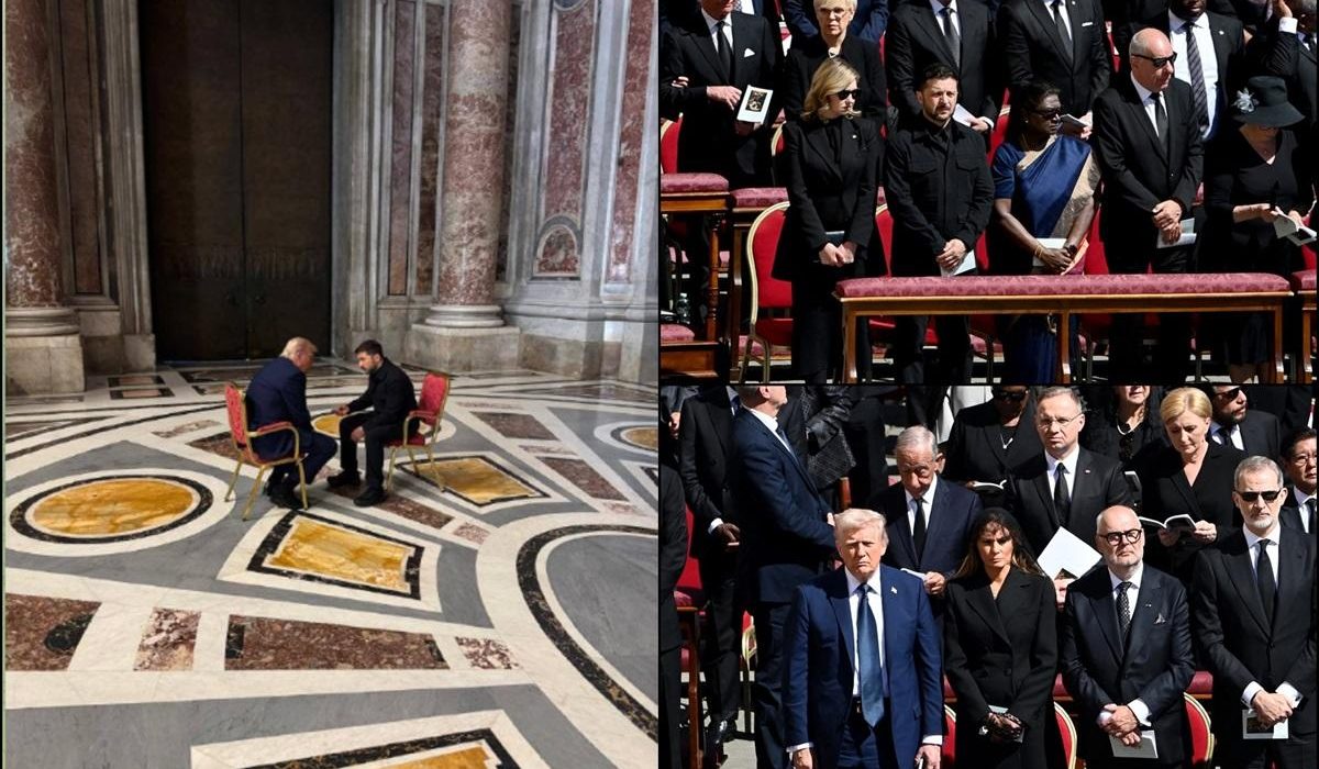 Volodimir Zelenski si Donald Trump s au intalnit la funeralii