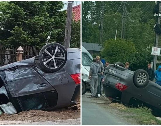 Bebelus si mama la spital dupa accident in Braila