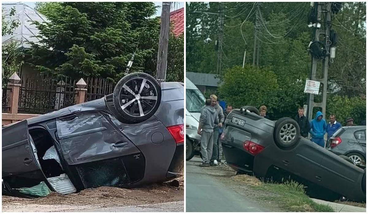 Bebelus si mama la spital dupa accident in Braila
