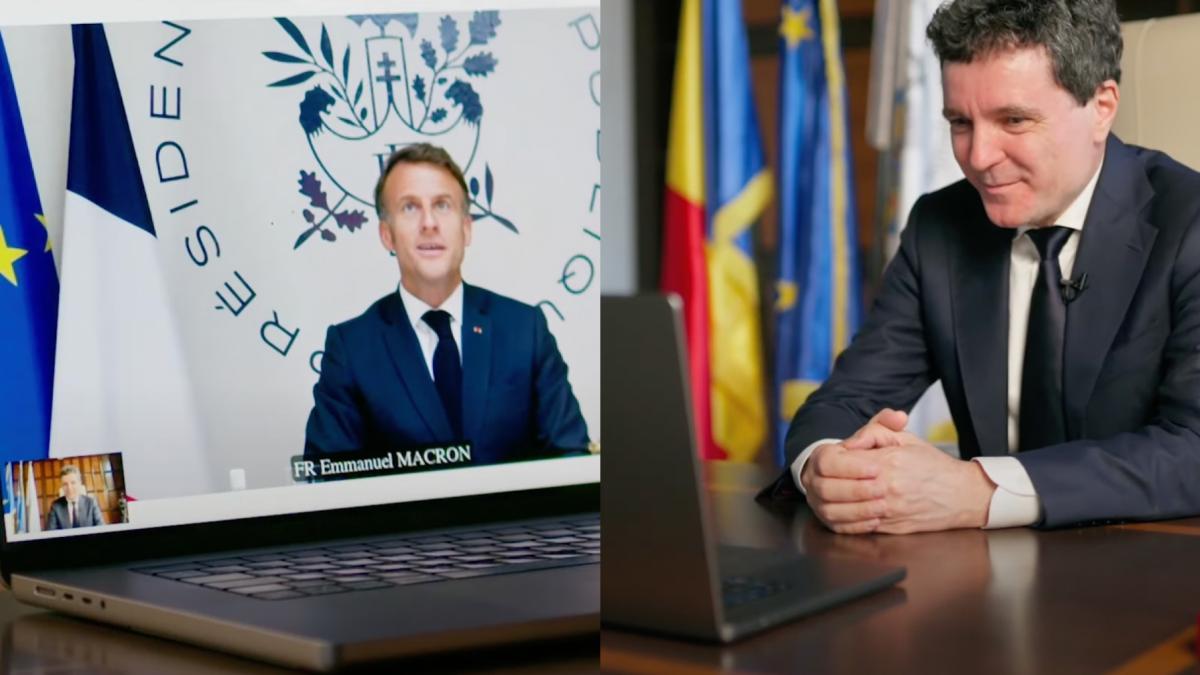 Macron isi arata sprijinul pentru Nicusor Dan