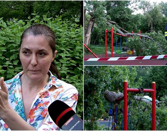 O ramura de sute de kilograme sa rupt intr un loc de joaca din Bucuresti Era un copil in leagan