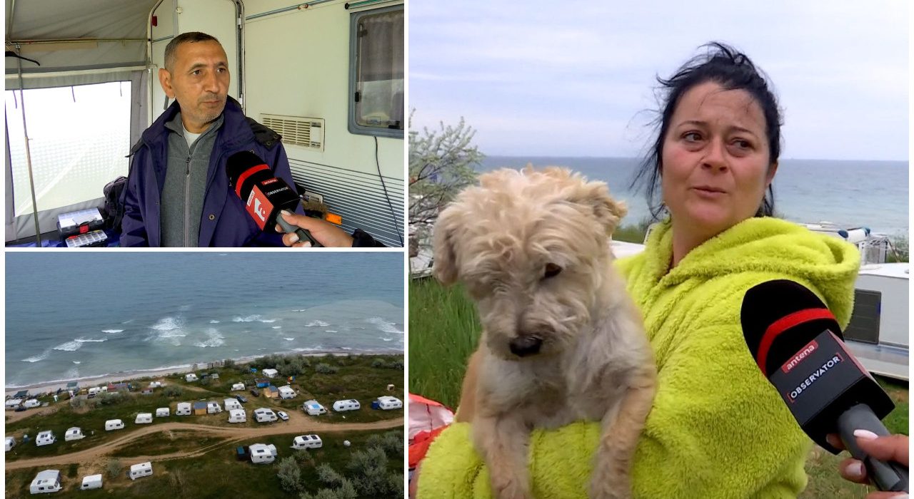 Viata turistilor cu rulota la mare vara