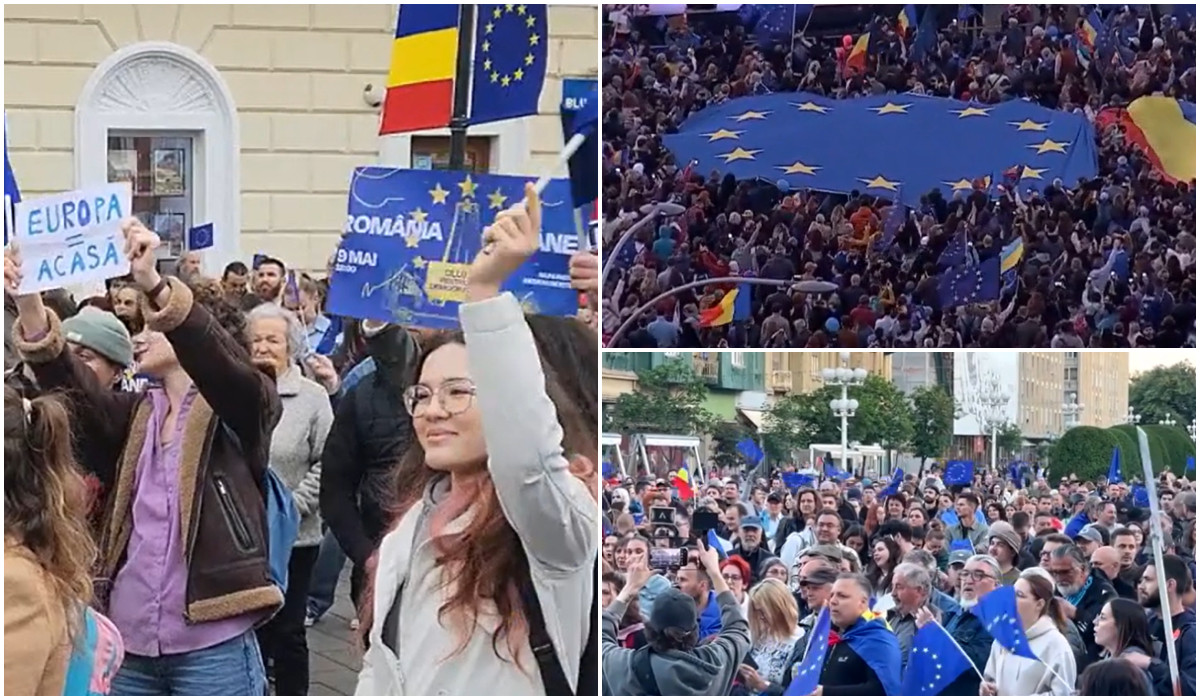 Zeci de mii de romani la mitinguri pro europene