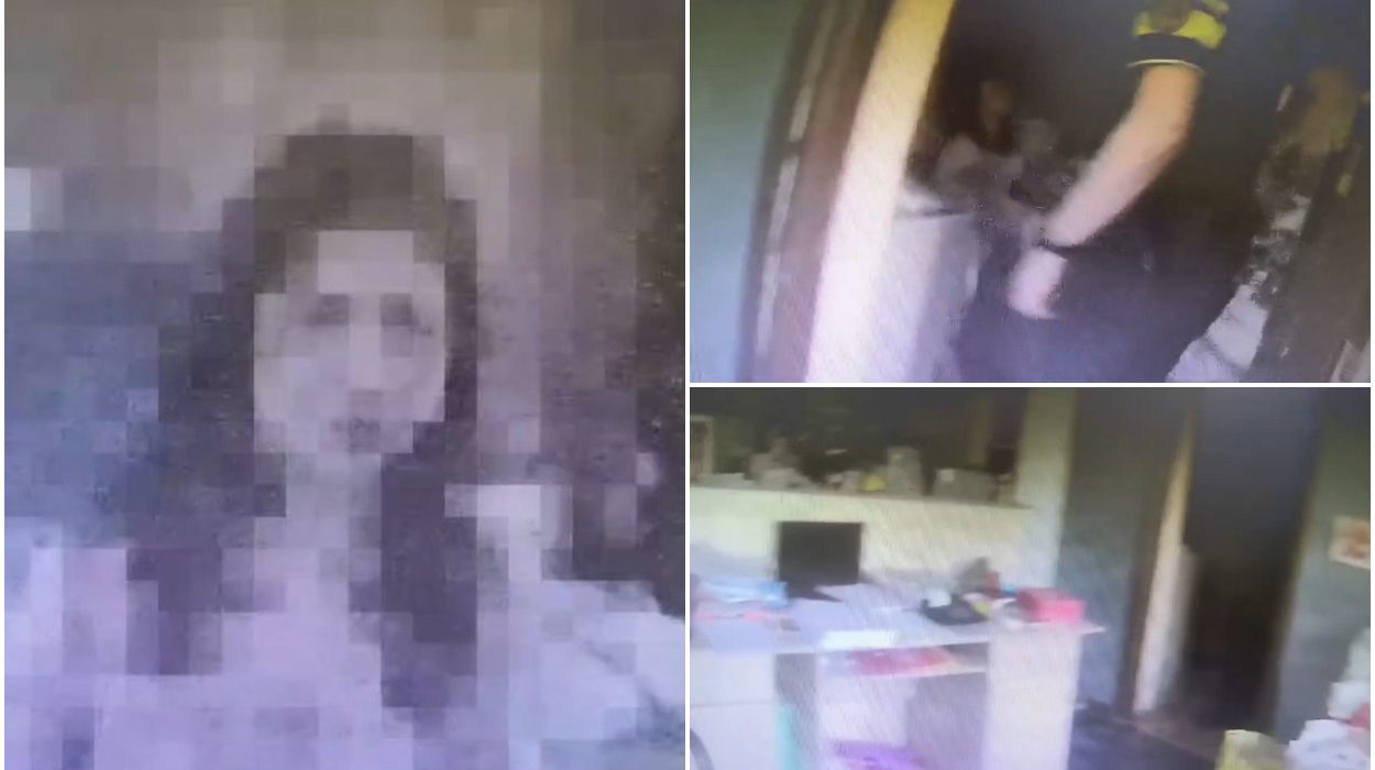 A plesnit o fratiori speriai dupa ce tatal a amenintat mama o feti a sarit in bratele poliistului