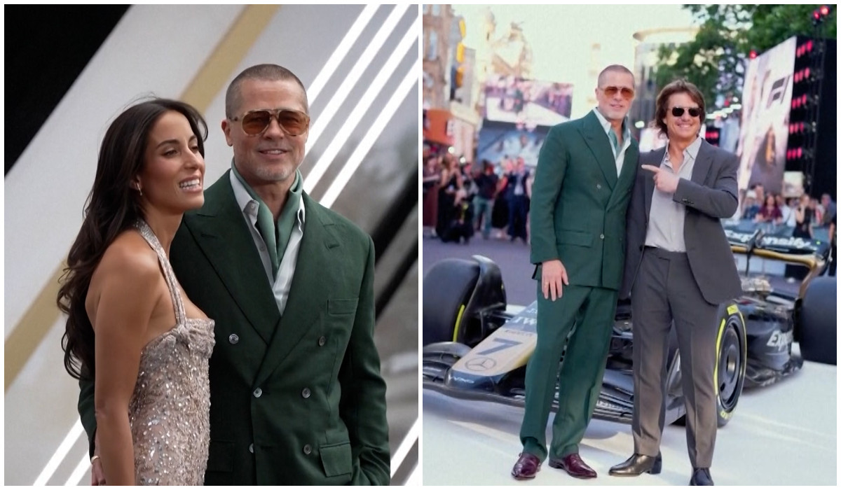 Brad Pitt alaturi de iubita sa Ines de Ramon la premiera filmului F1 The Movie