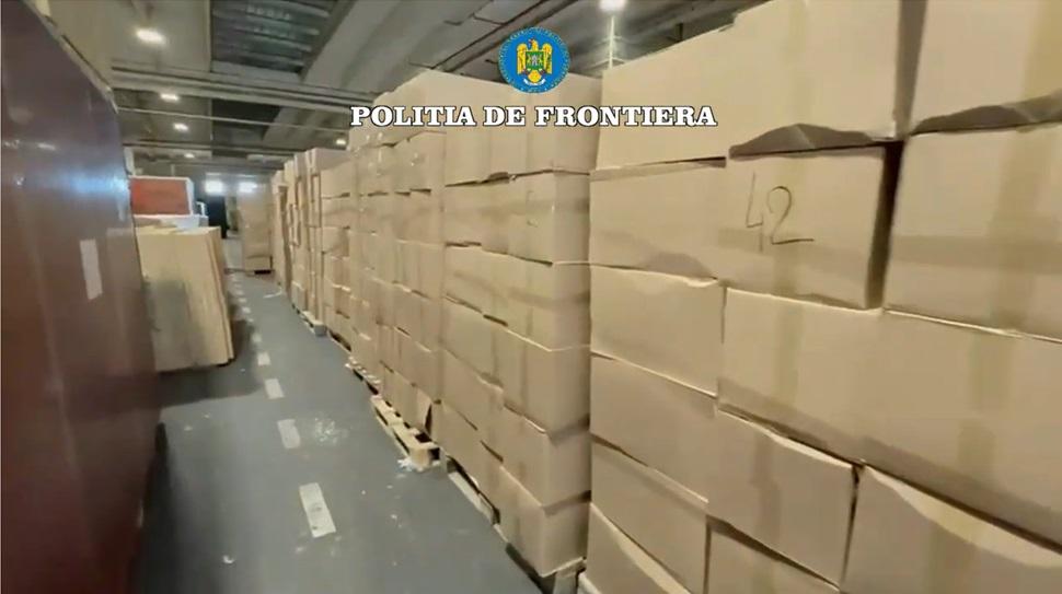 Captura impresionanta a Politei de Frontiera 7 milioane tigarete in Constanta