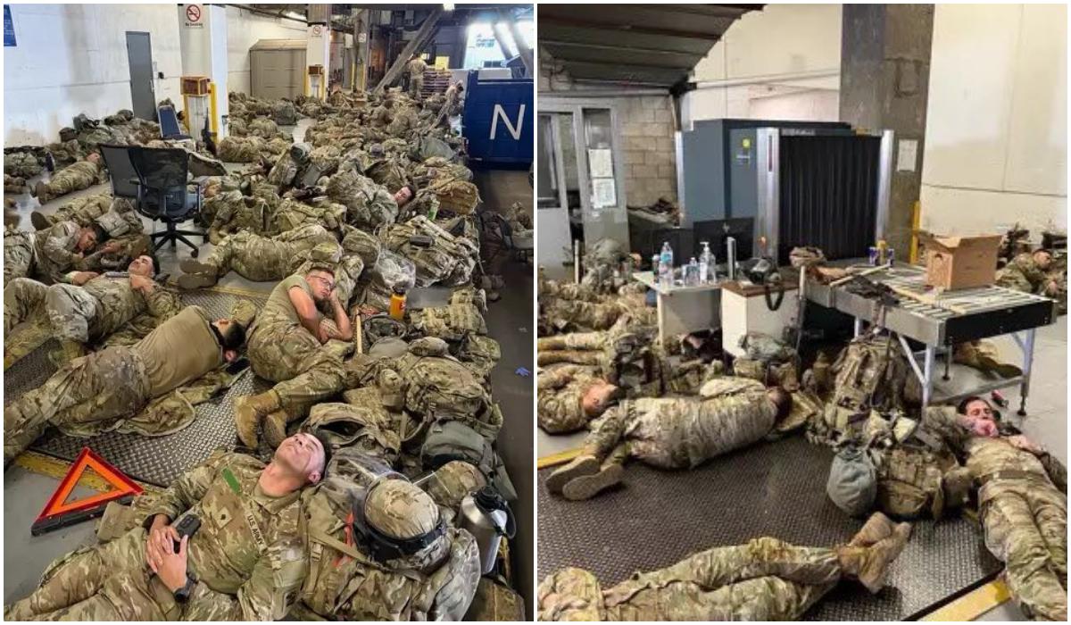 Imagini cu soldatii Gardii Nationale din LA