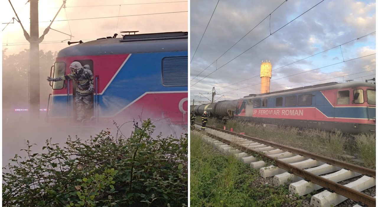 Incendiu in Prahova Locomotiva cu 36 vagoane a ars