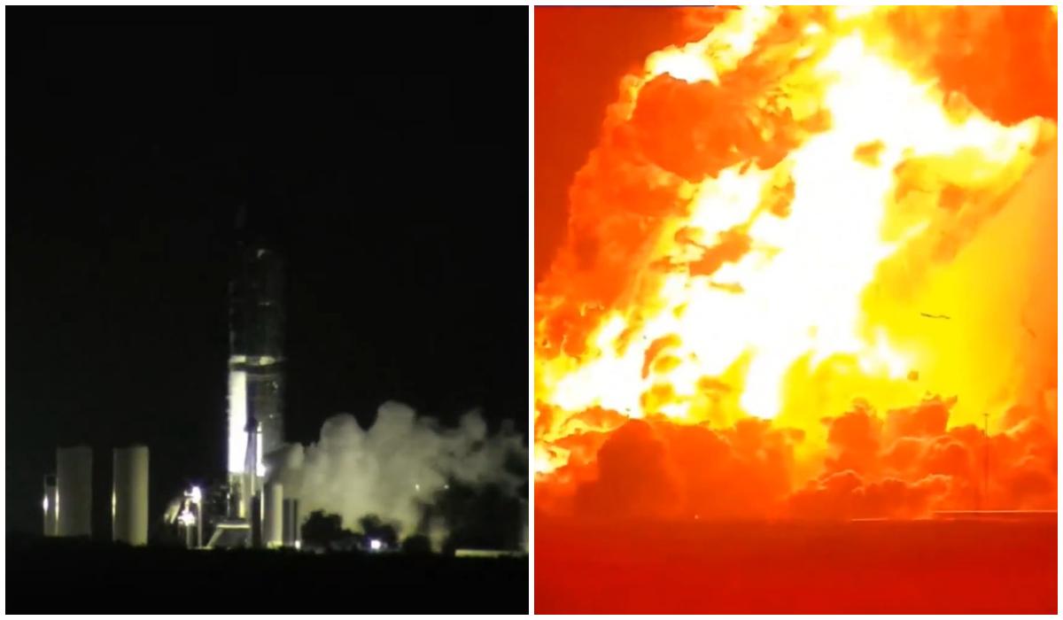 Megaracheta Starship explodeaza in timpul testului SpaceX