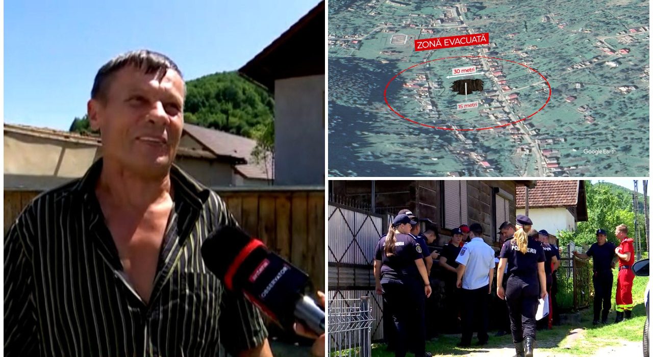 ANIMATIE Crater de 30 de metri deasupra unei foste mine de sare din Maramures Nu ma mut nici daca ma omoara
