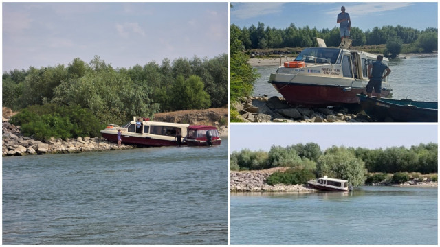 Accident naval la Tulcea Ambarcatiune cu 12 persoane a intrat in mal