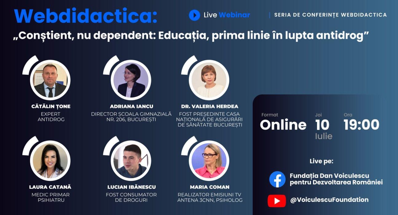 Conferinta Webdidactica Constient nu dependent Educatia prima linie in lupta antidrog aduce impreuna experti
