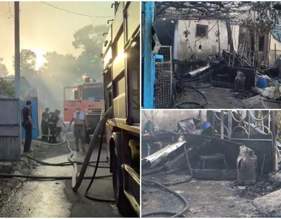 Incendiu si explozie intr o casa din Galati