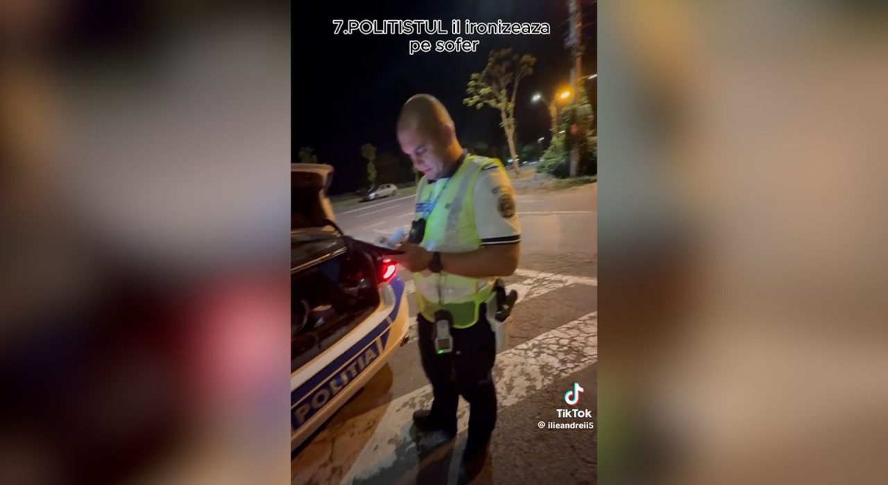Poliist din Galati filmat injurand un sofer