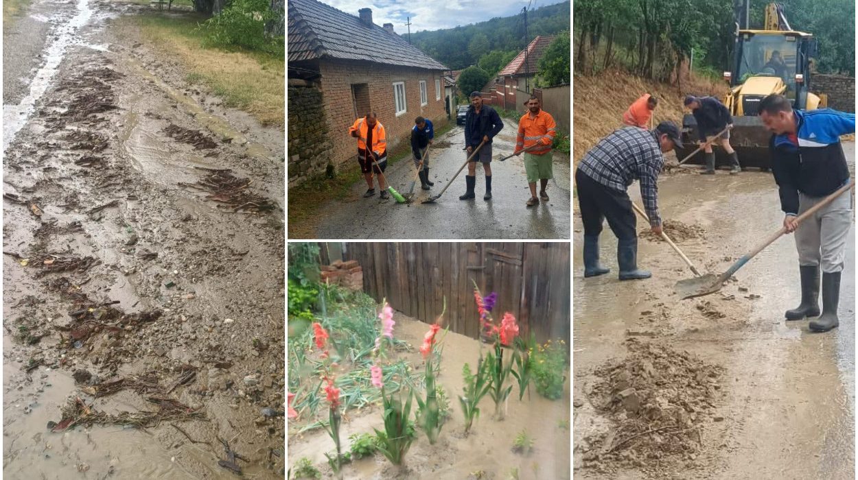 Viitura a devastat Geoagiu Hunedoara dupa ploi torentiale