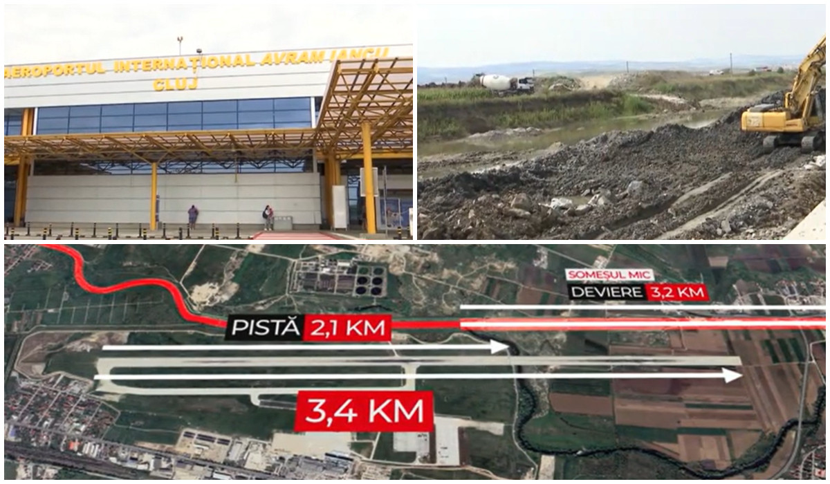 Extinderea aeroportului Cluj Napoca blocata de Somesul Mic
