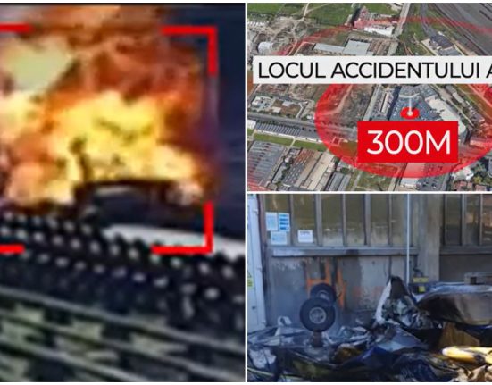 Momentul cand avionul din Arad pica si explodeaza