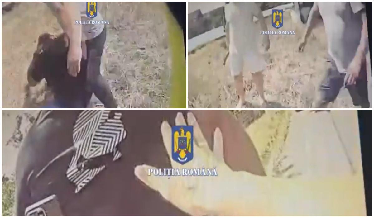 Momentul cand o politista folosestepistolulpentru a opri un barbat cu topor
