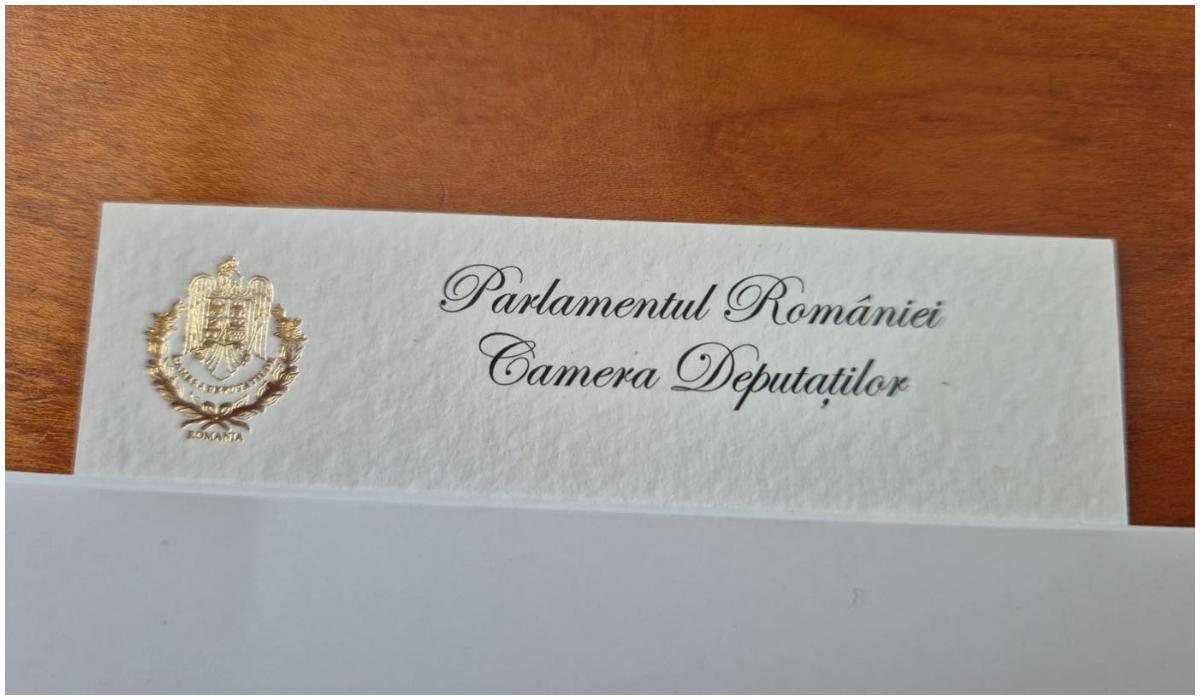 Carti de vizita cu folie de aur pentru parlamentari