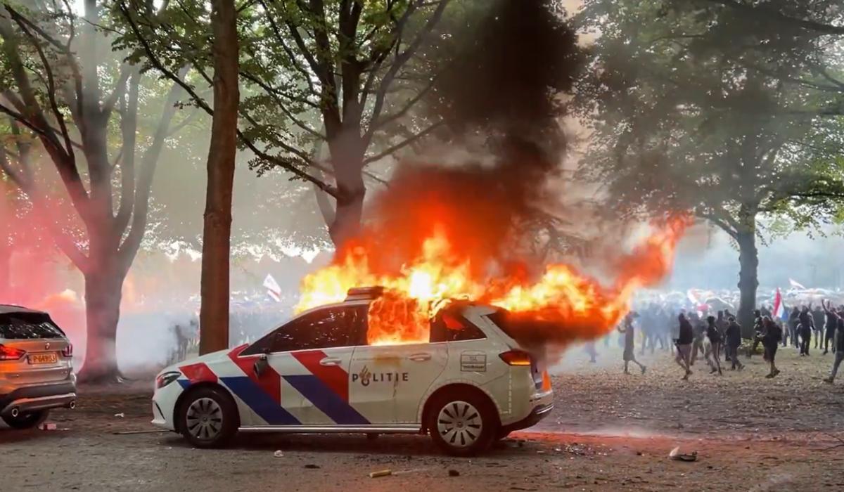 Violene in timpul unei demonstraii in Olanda