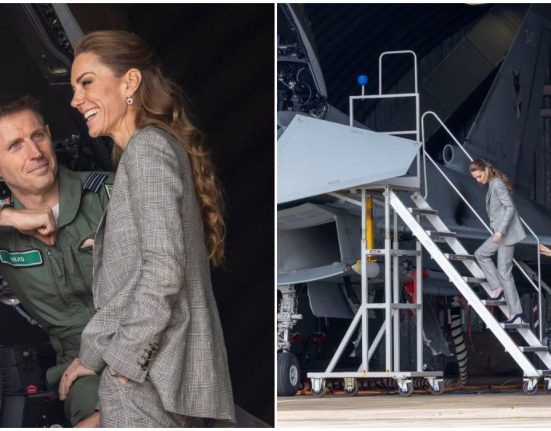 Printesa Kate coboara scrile cu spatele si tocuri